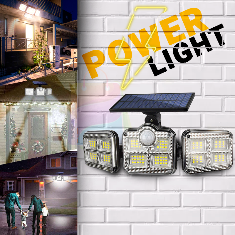 Holofote Solar LED 800W com 3 Cabeças- PowerLight