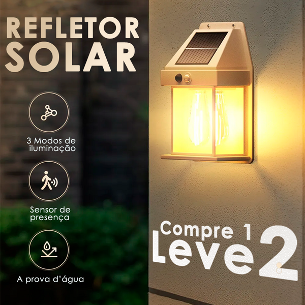 Refletor Solar Ecolux com Detector de Movimentos (Compre 1 Leve 2)